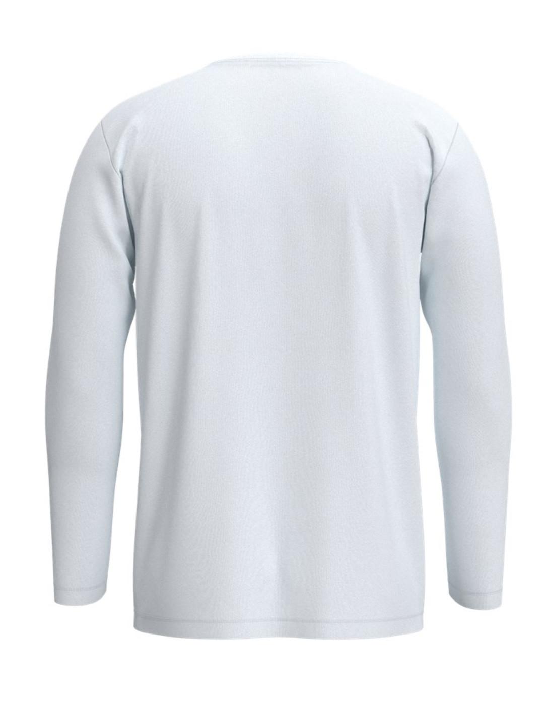 Camiseta básica Selected Aspen blanco manga larga de hombre