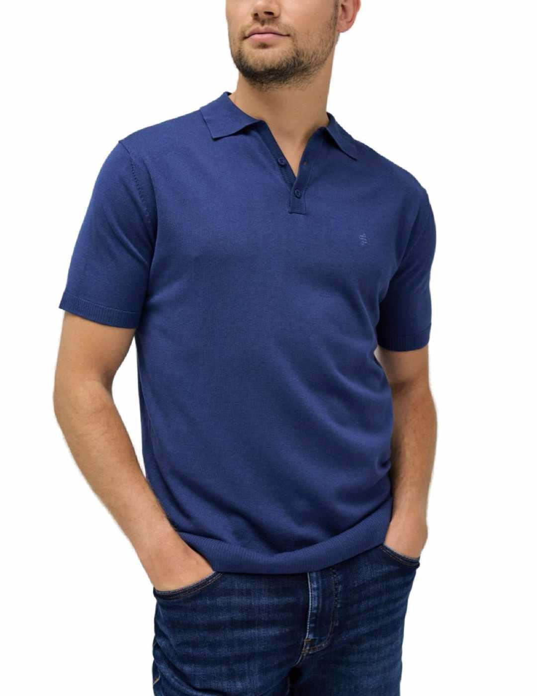 Polo de punto Salsa manga corta azul marino para hombre