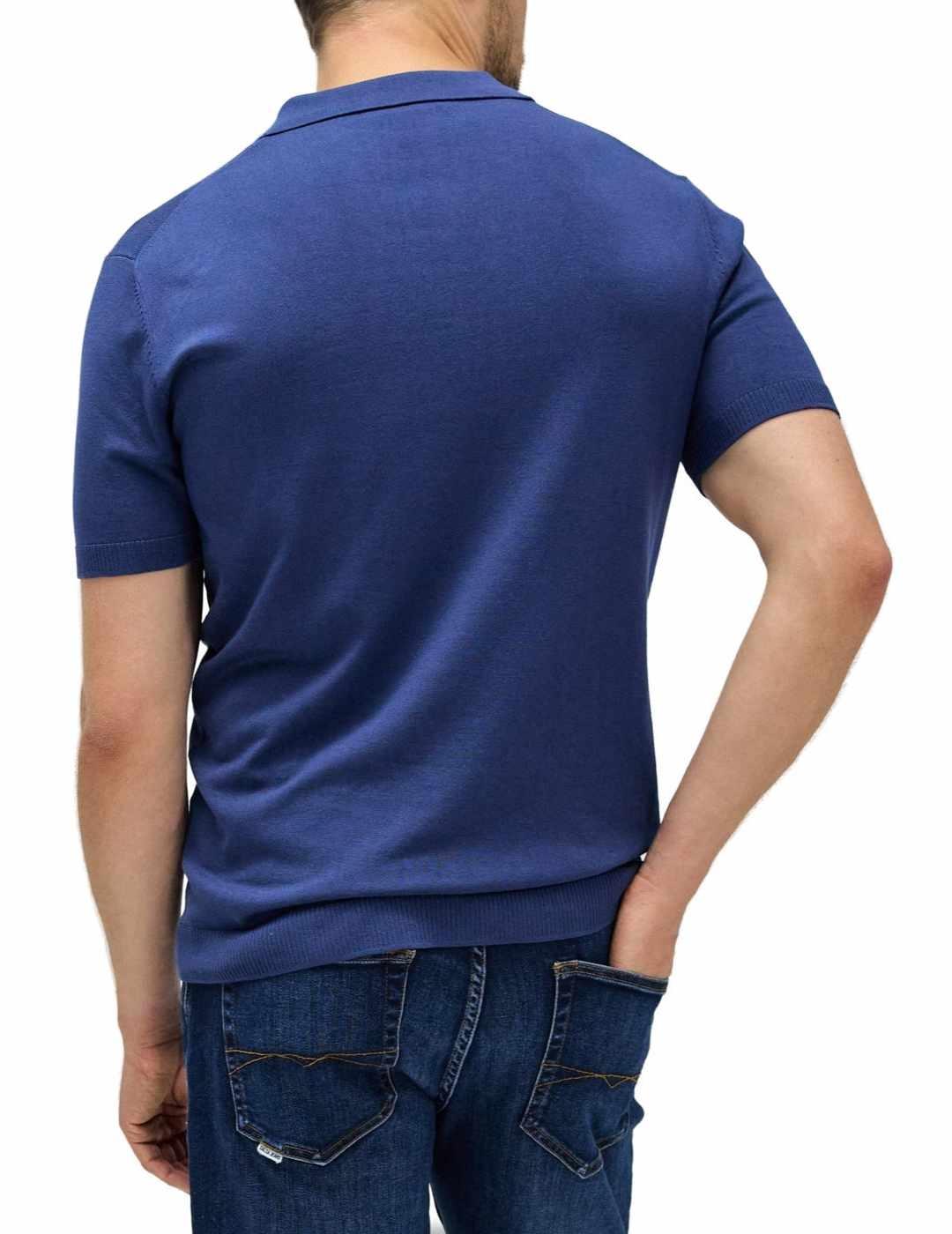 Polo de punto Salsa manga corta azul marino para hombre