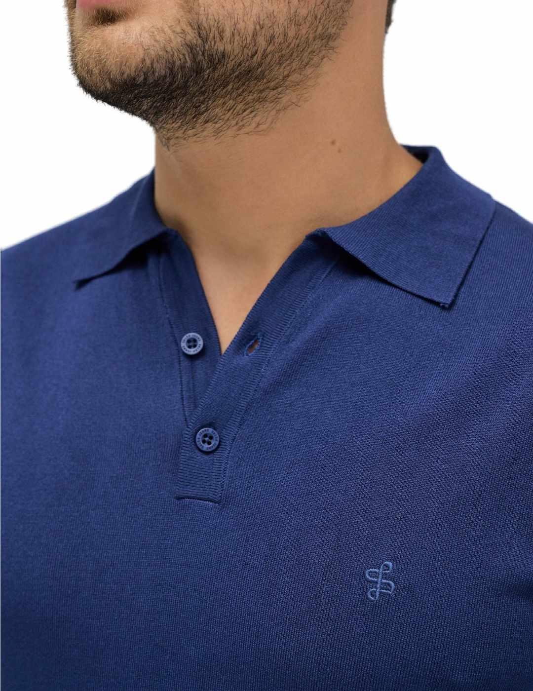 Polo de punto Salsa manga corta azul marino para hombre