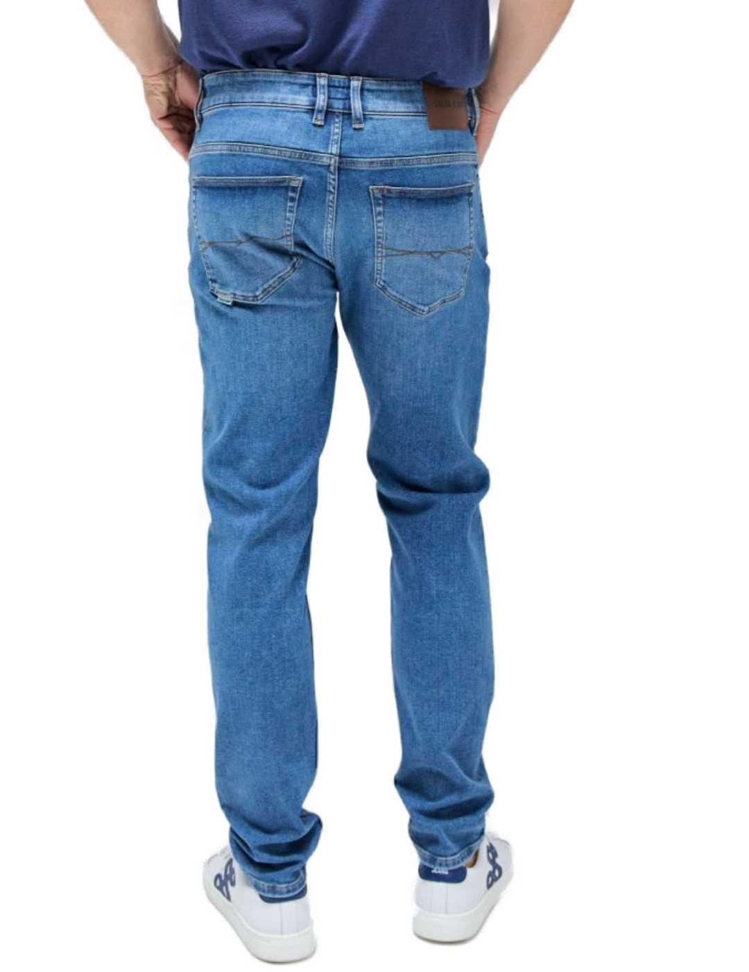 Pantalón vaquero Salsa Slim s-active rotos azul de hombre