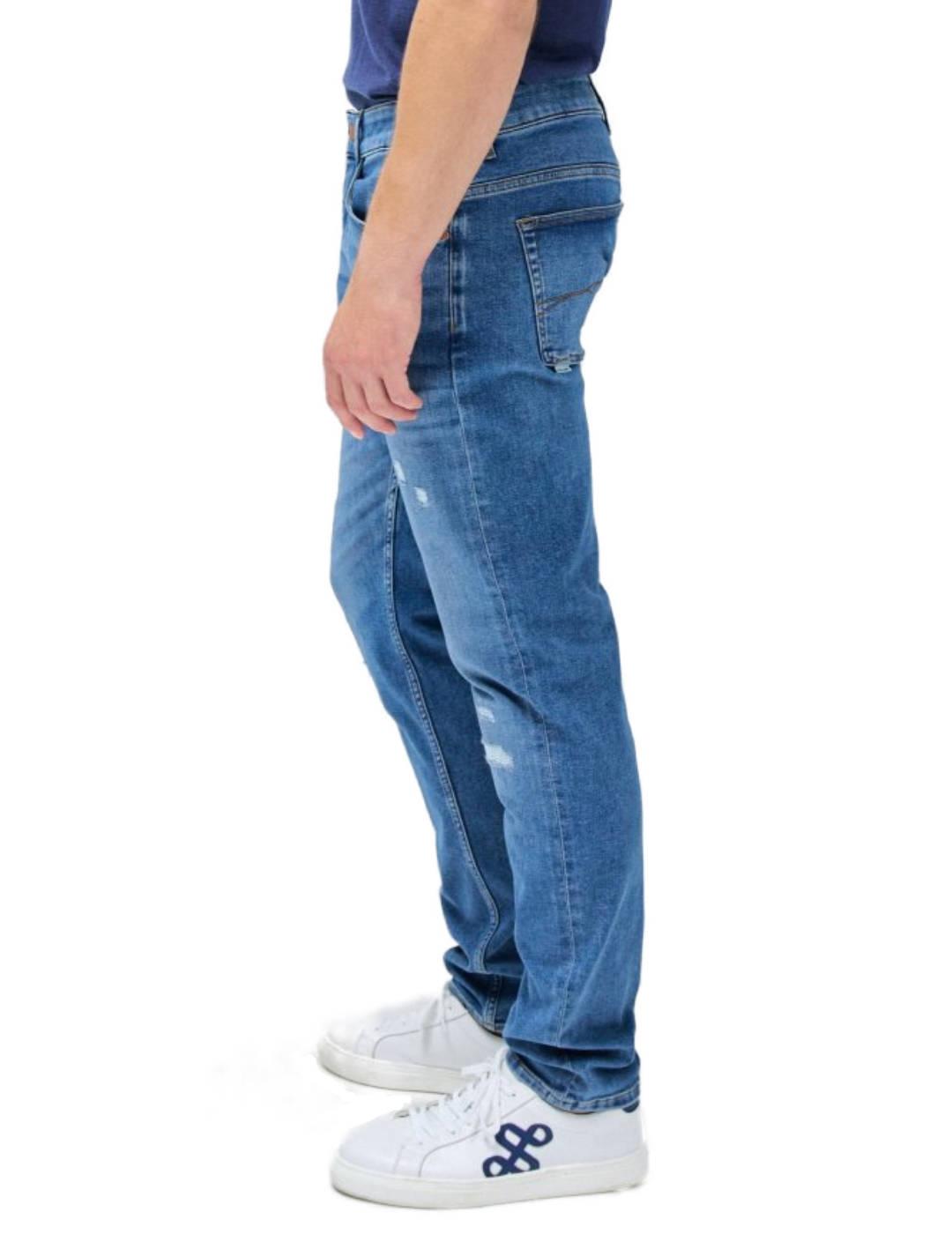 Pantalón vaquero Salsa Slim s-active rotos azul de hombre