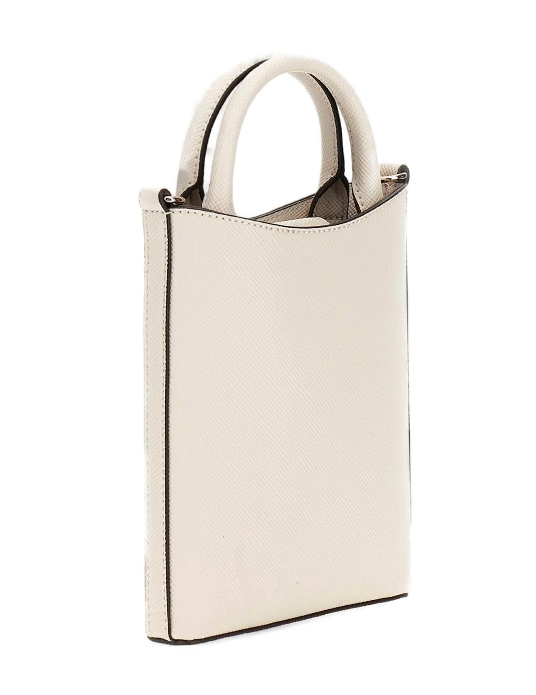 Bolso bandolera Guess Eco Gloriana Xbody blanco de mujer