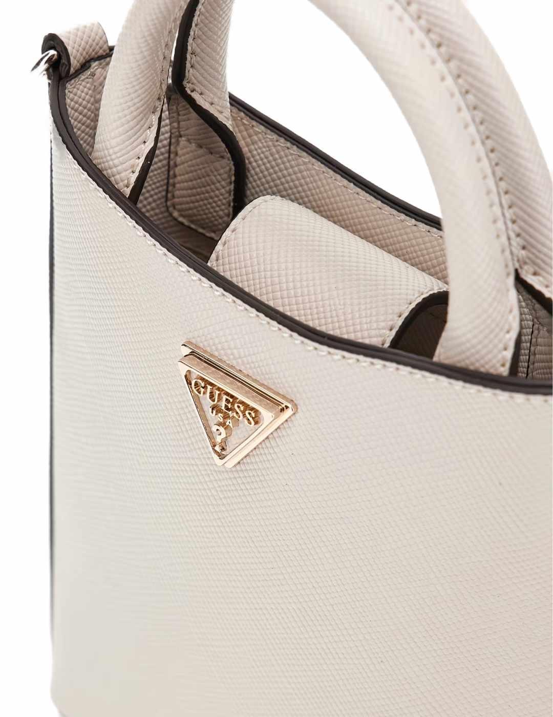 Bolso bandolera Guess Eco Gloriana Xbody blanco de mujer