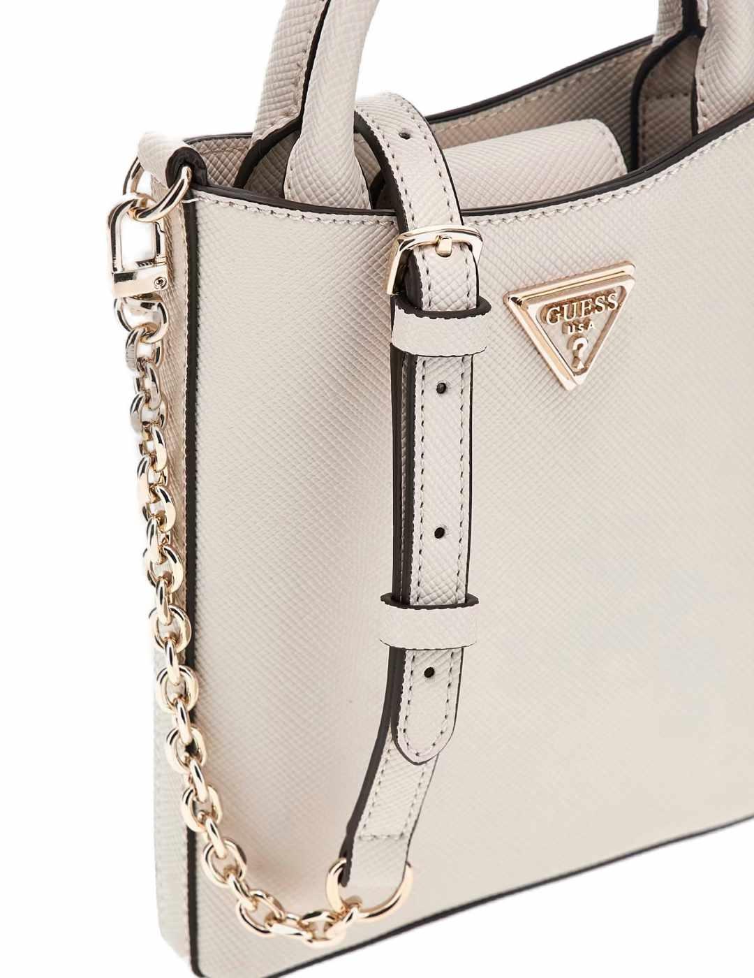 Bolso bandolera Guess Eco Gloriana Xbody blanco de mujer