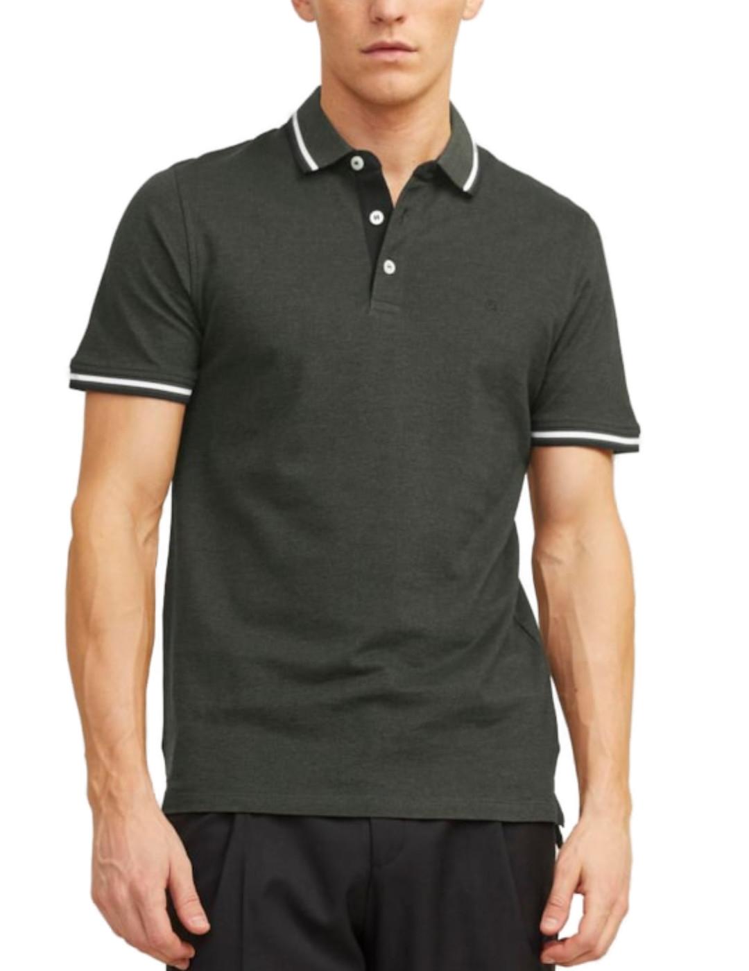 Polo Jack/df01Jones Paulos verde de manga corta para hombre