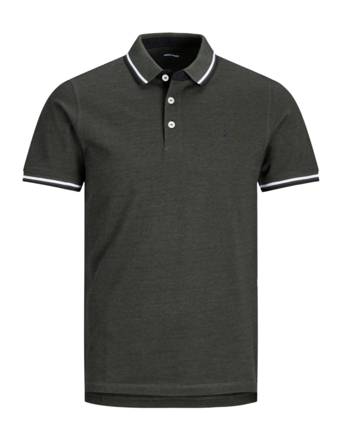 Polo Jack/df01Jones Paulos verde de manga corta para hombre