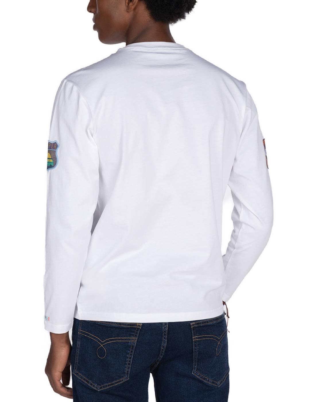 Camiseta Harper Olmsted Point blanca manga larga para hombre