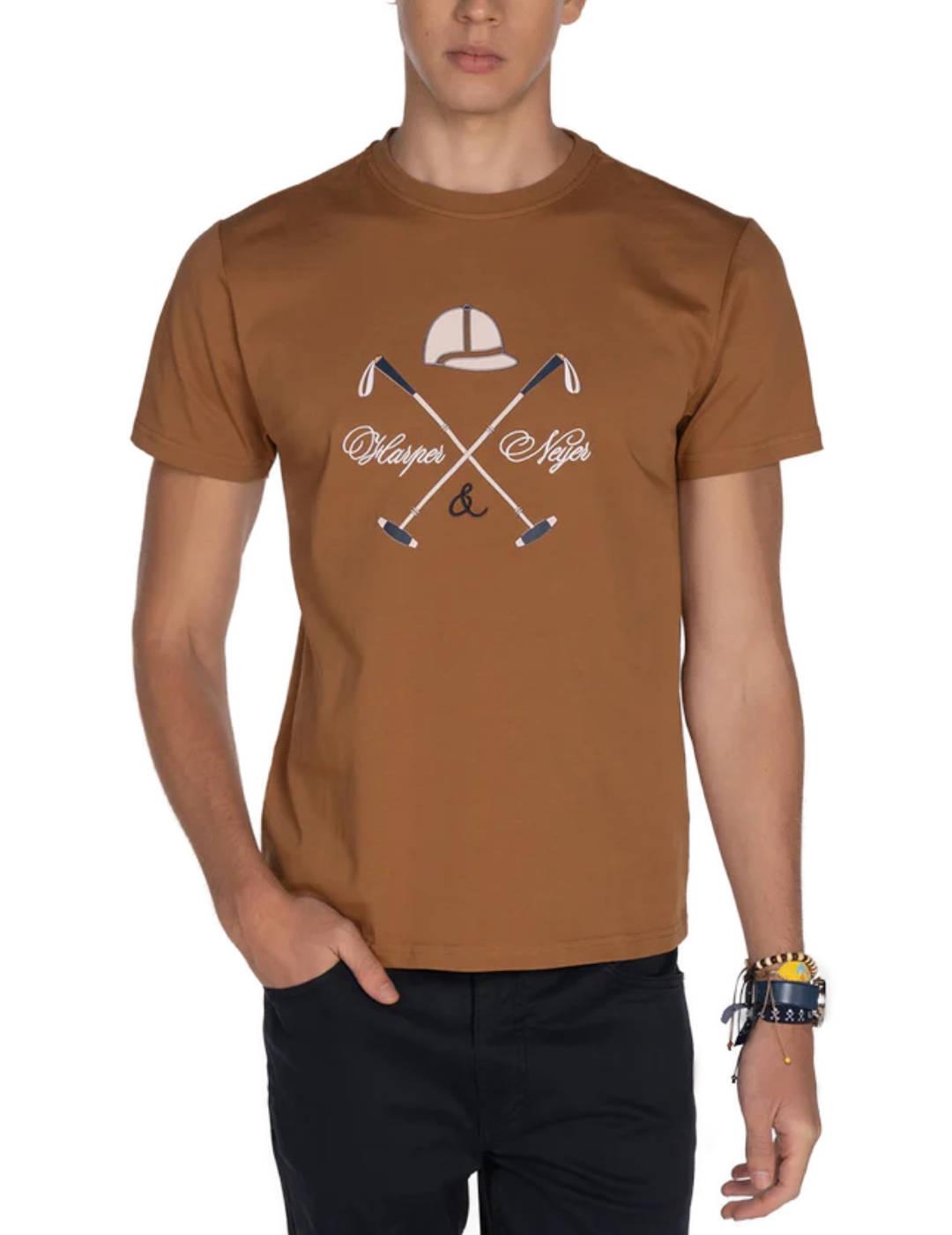 Camiseta Harper Lux Equine camel manga corta para hombre