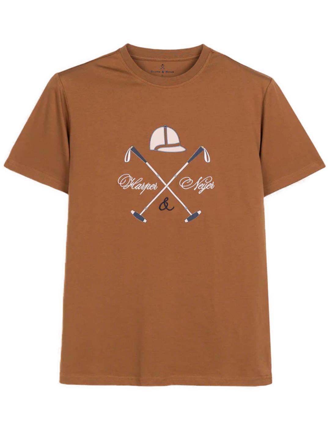 Camiseta Harper Lux Equine camel manga corta para hombre