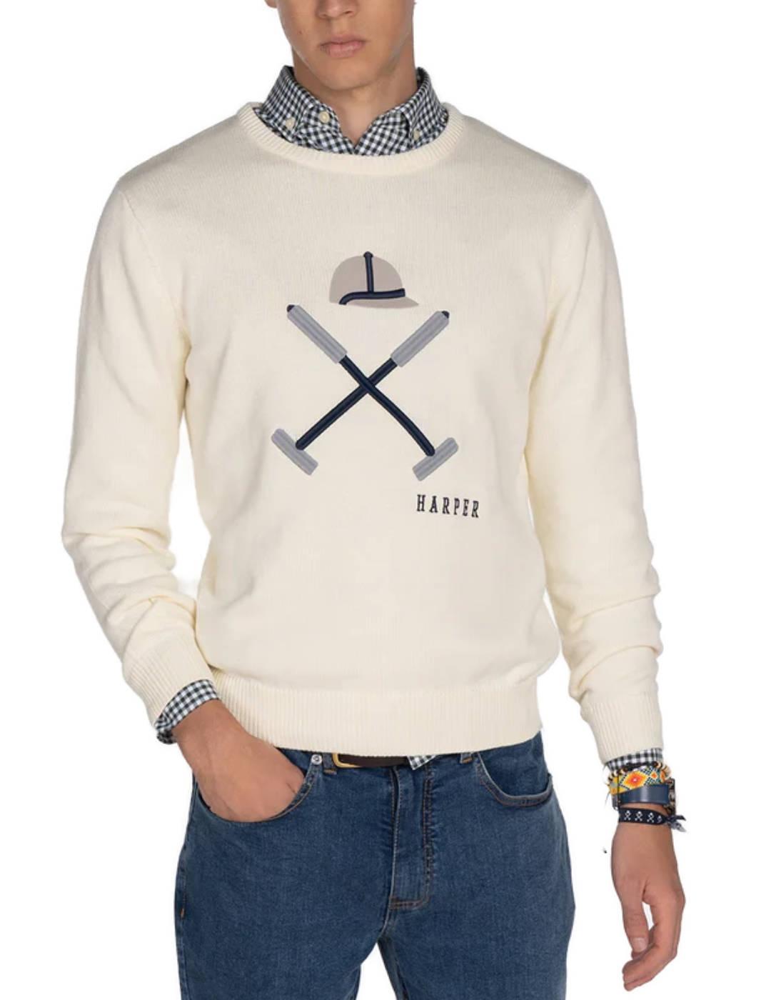 Jersey de punto fino Harper Vermont crudo para hombre