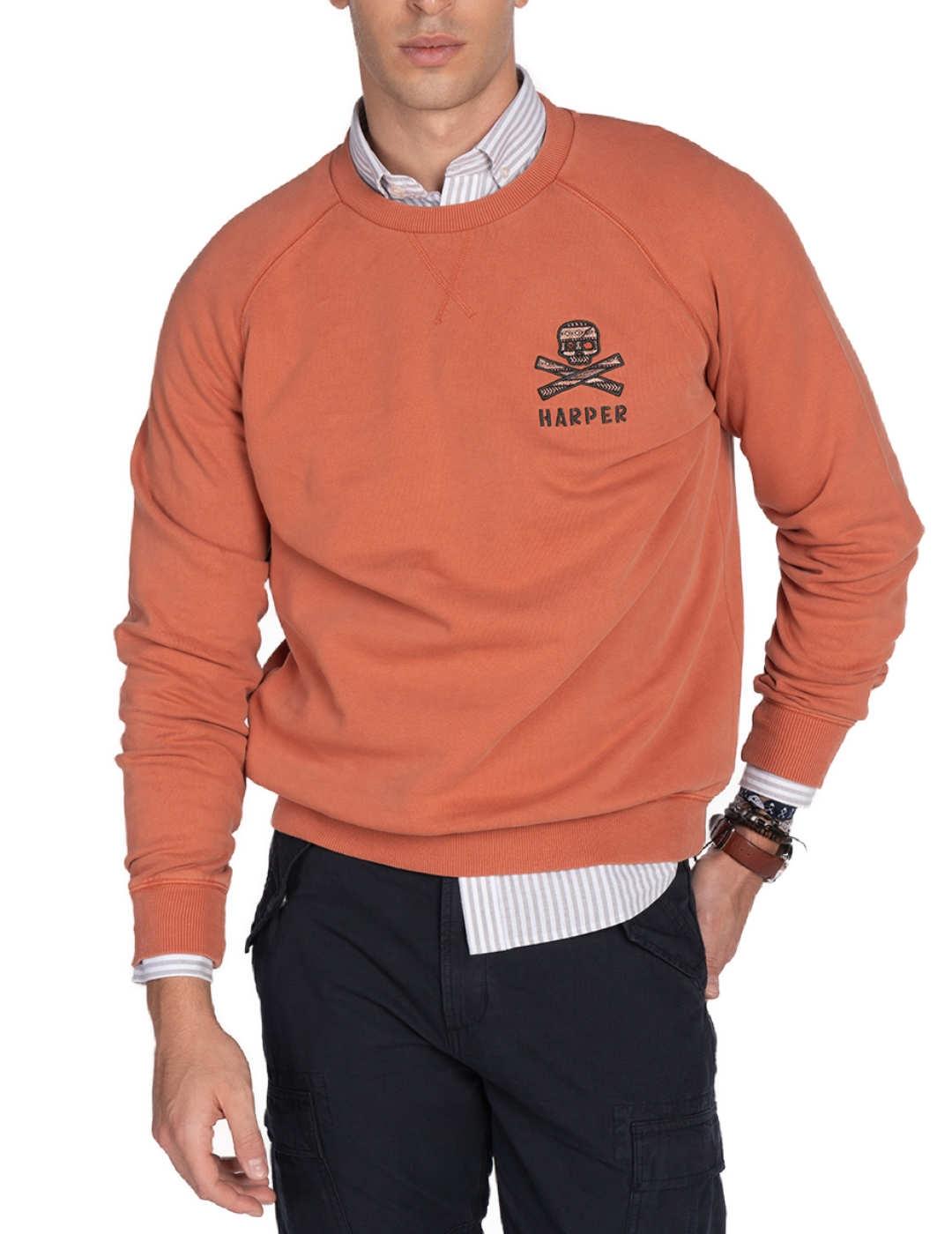 Sudadera Harper&Neyer Hurricane teja sin capucha de hombre