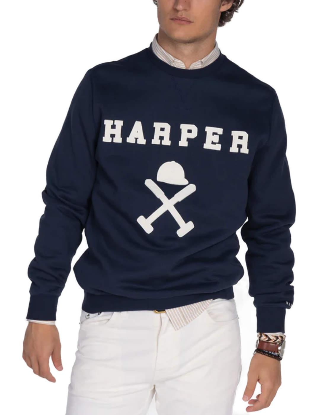 Sudadera Harper&Neyer New Englad azul sin capucha de hombre