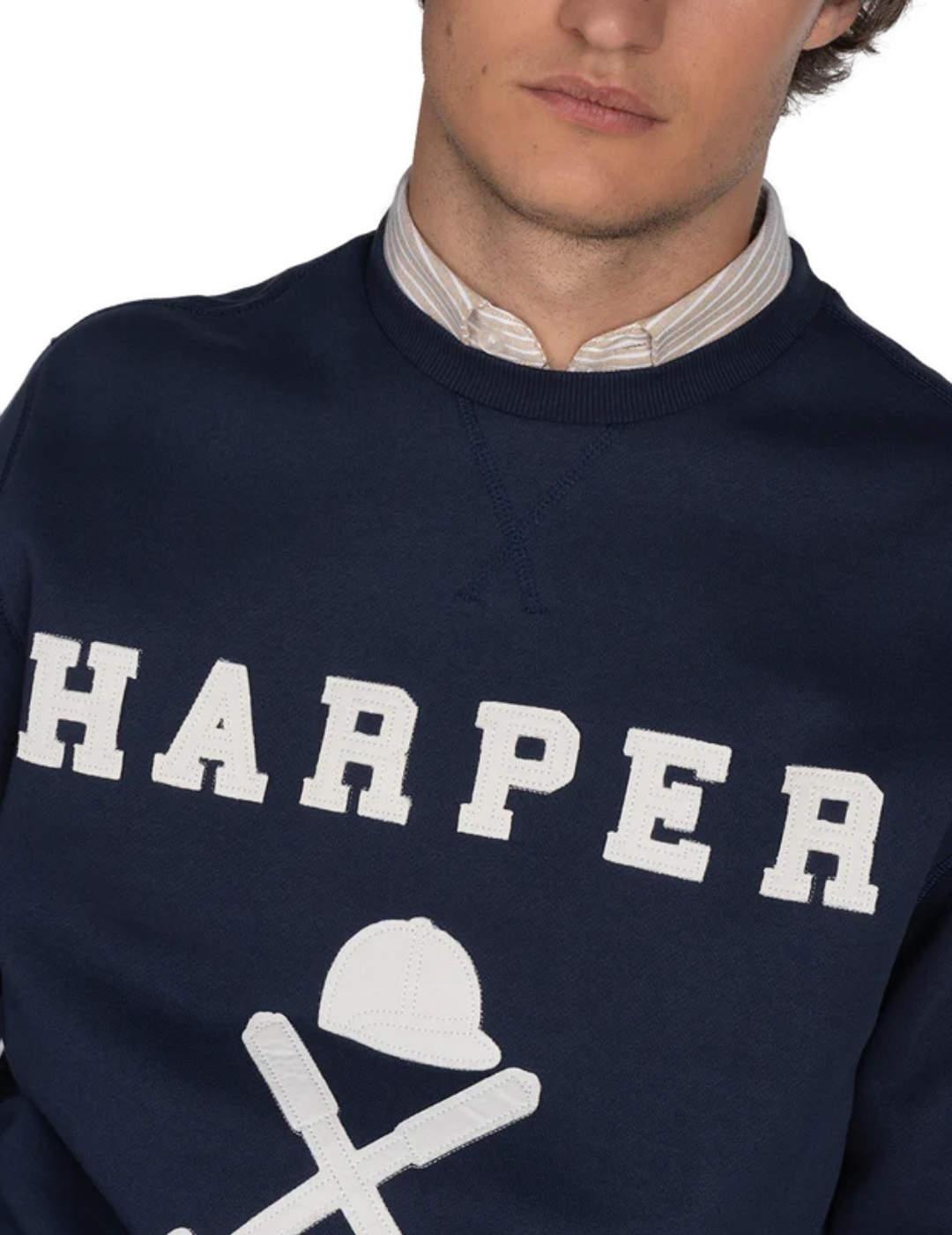 Sudadera Harper&Neyer New Englad azul sin capucha de hombre