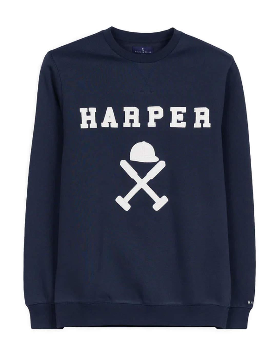 Sudadera Harper&Neyer New Englad azul sin capucha de hombre