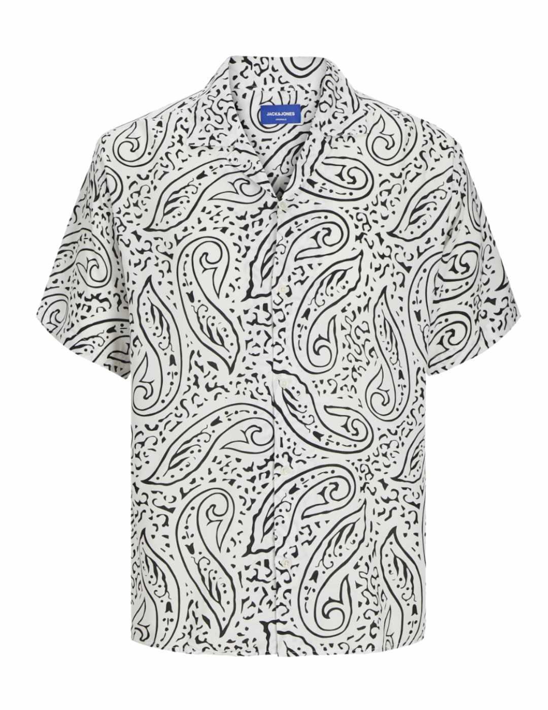 Camisa Jack&Jones Jeff blanca paisley manga corta de hombre