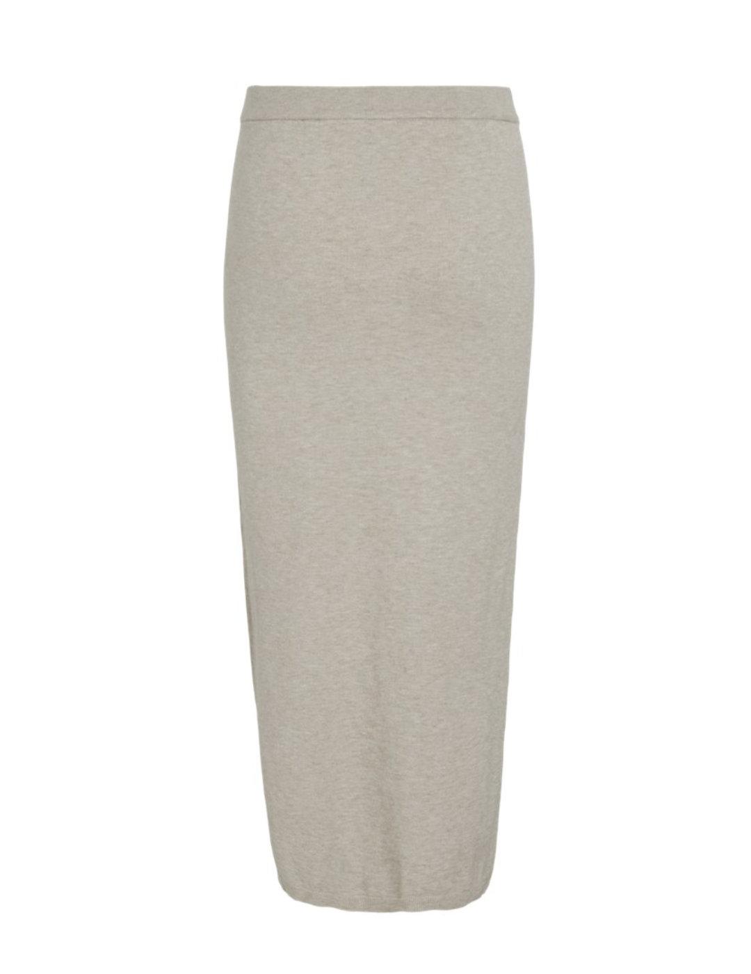 Falda midi Vila Comfy Midi de punto beige para mujer