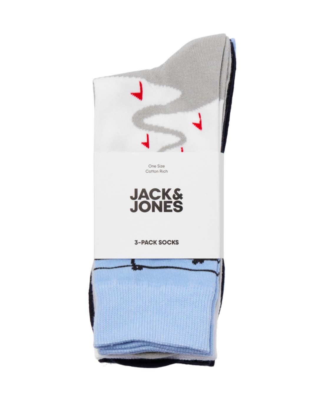 Pack3 calcetines altos Jack&Jones Winter estampados  hombre