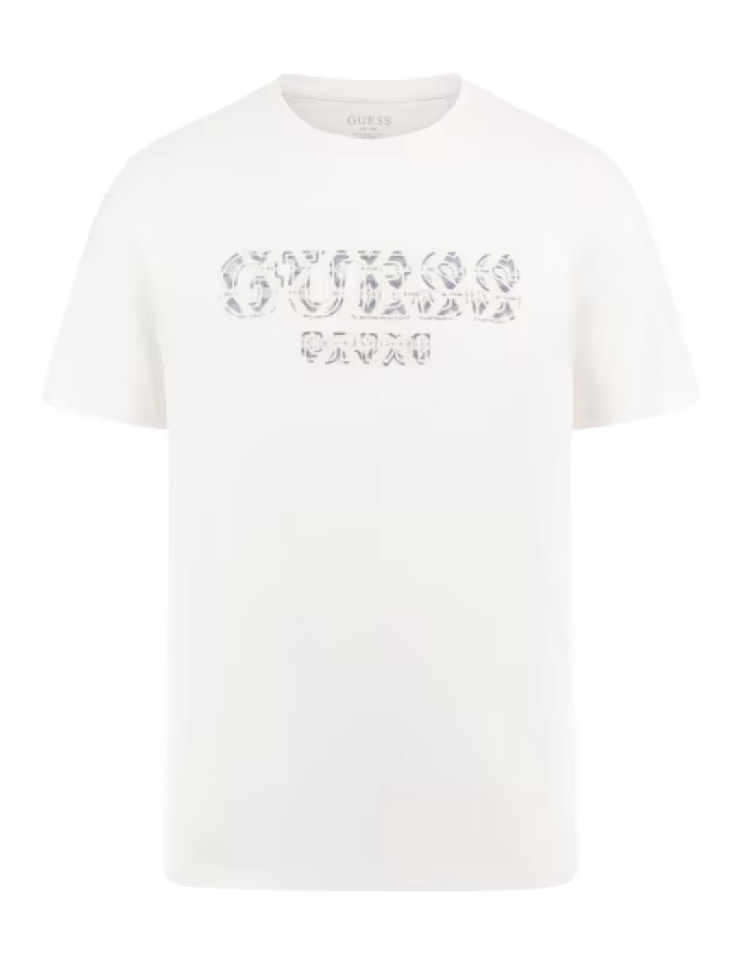 Camiseta Guess Logo blanca manga corta para hombre