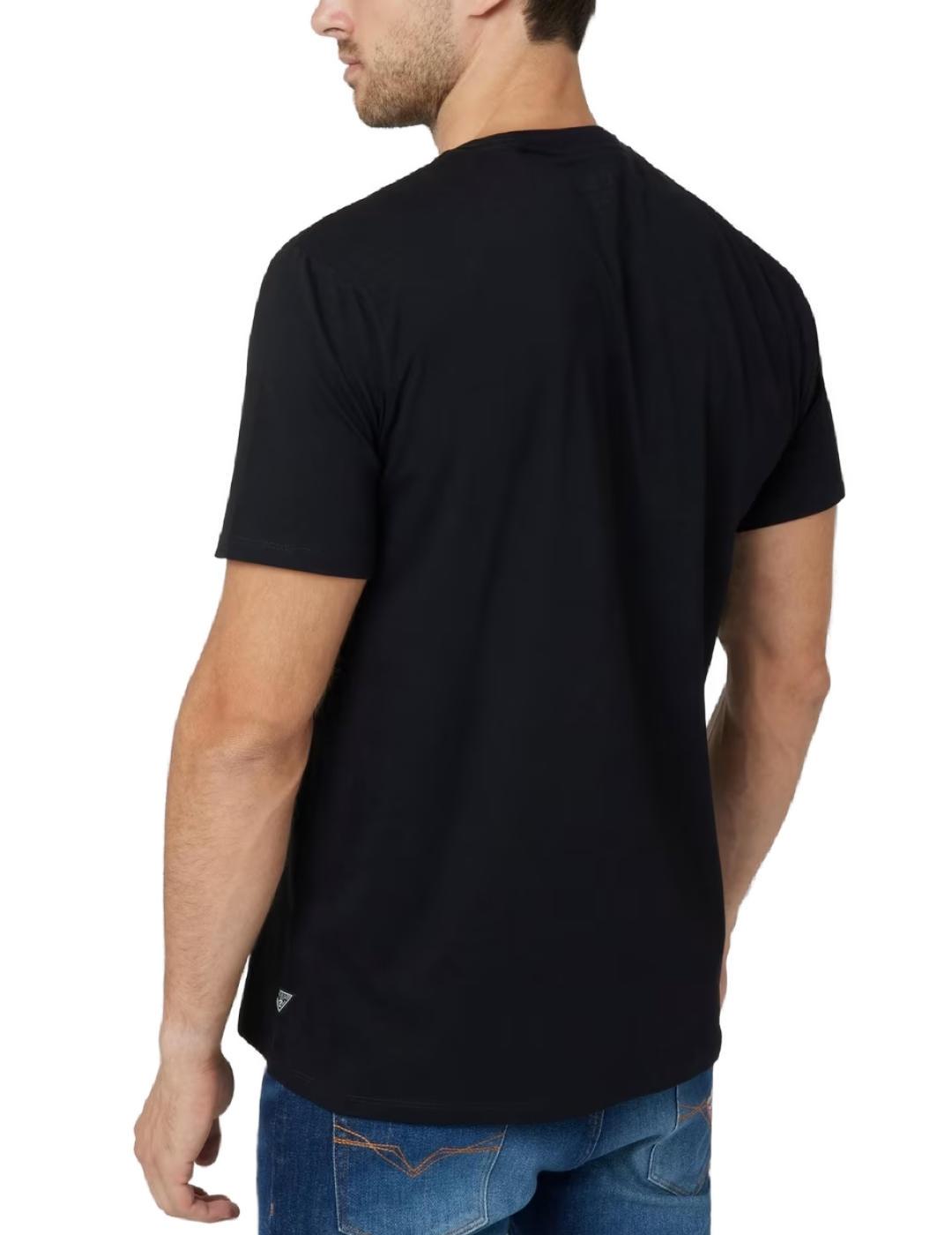 Camiseta Guess Clud negra manga corta logotipo para hombre