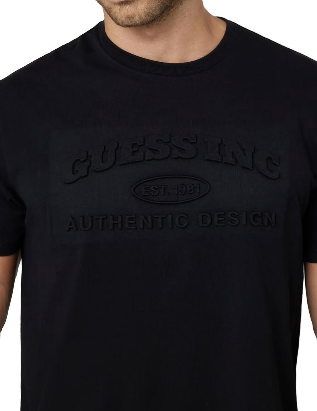 Camiseta Guess Clud negra manga corta logotipo para hombre