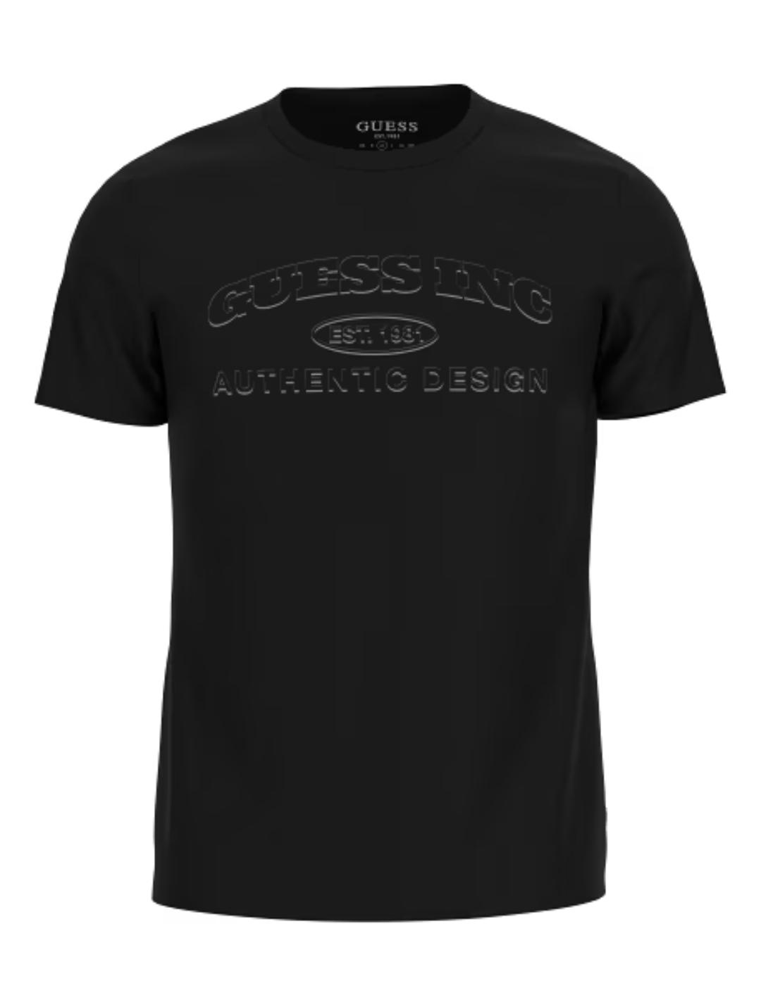 Camiseta Guess Clud negra manga corta logotipo para hombre