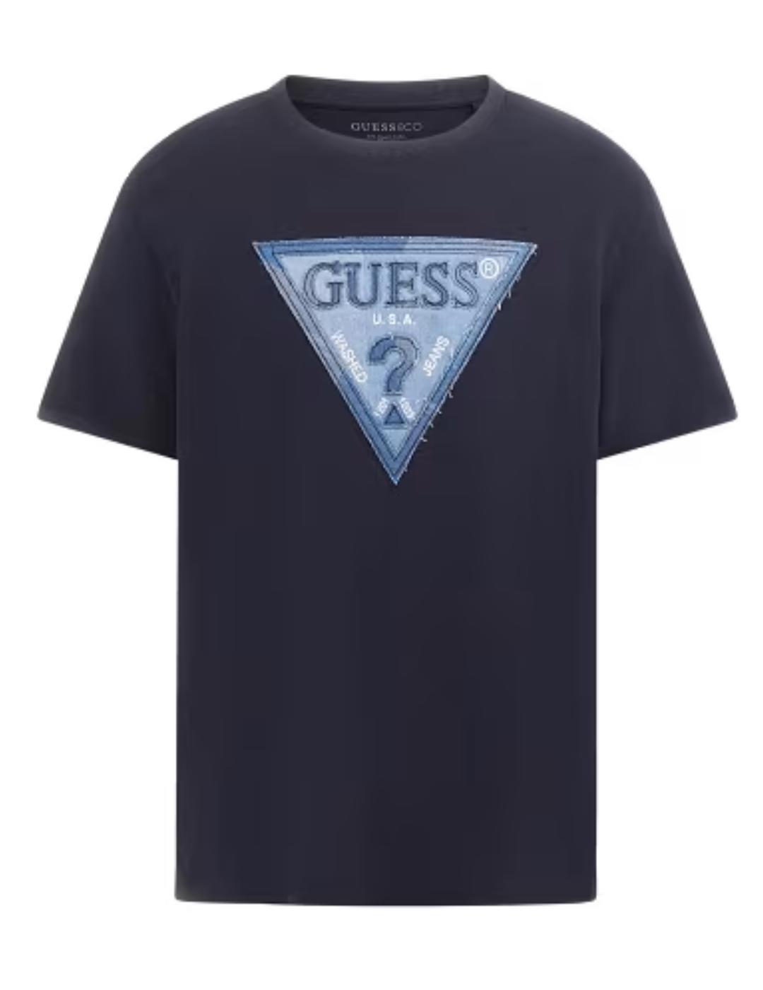 Camiseta Guess Triangle azul marino manga corta para hombre