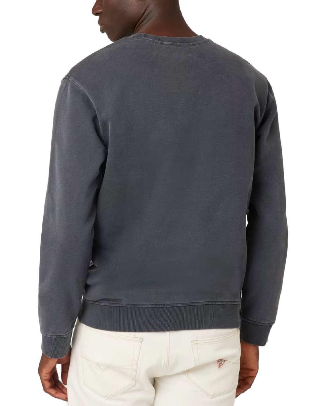 Sudadera Guess Triangle gris oscuro sin capucha para hombre