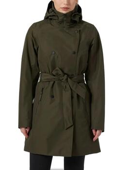 Gabardina impermeable Helly Hansen trench verde para mujer