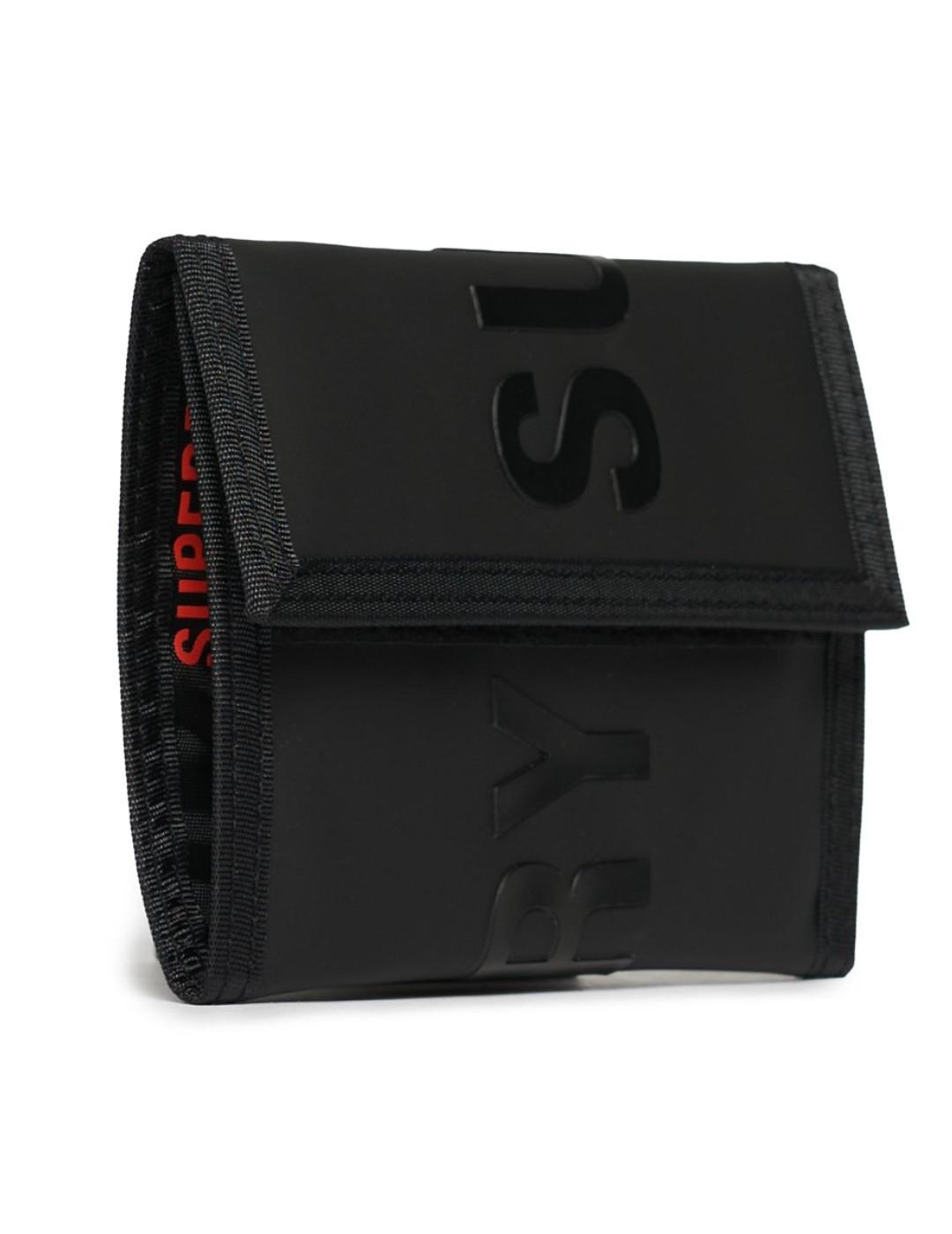 Cartera Superdry Tarp negro velcro logotipo para hombre