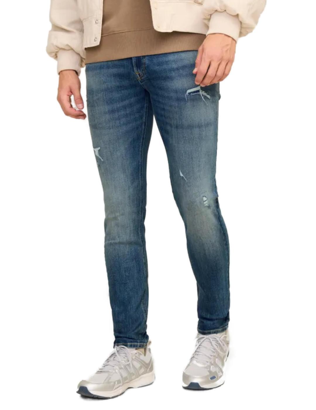 Pantalón vaquero Jack&Jones Liam azul oscuro roto de hombre