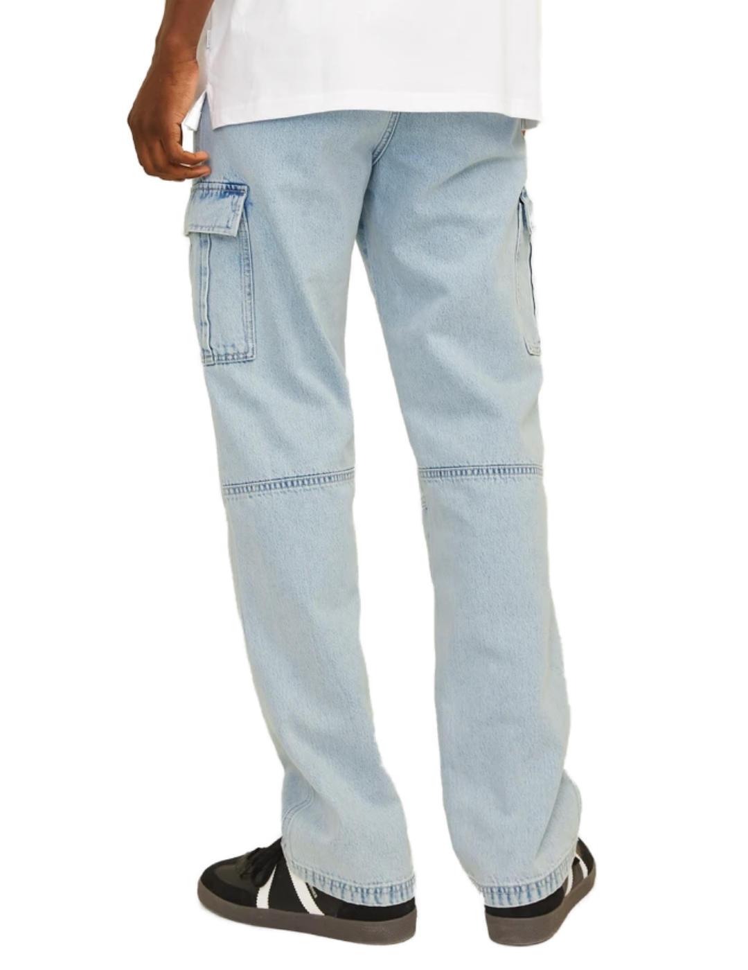 Pantalón vaquero Jack&Jones Eddie cargo azul claro de hombre