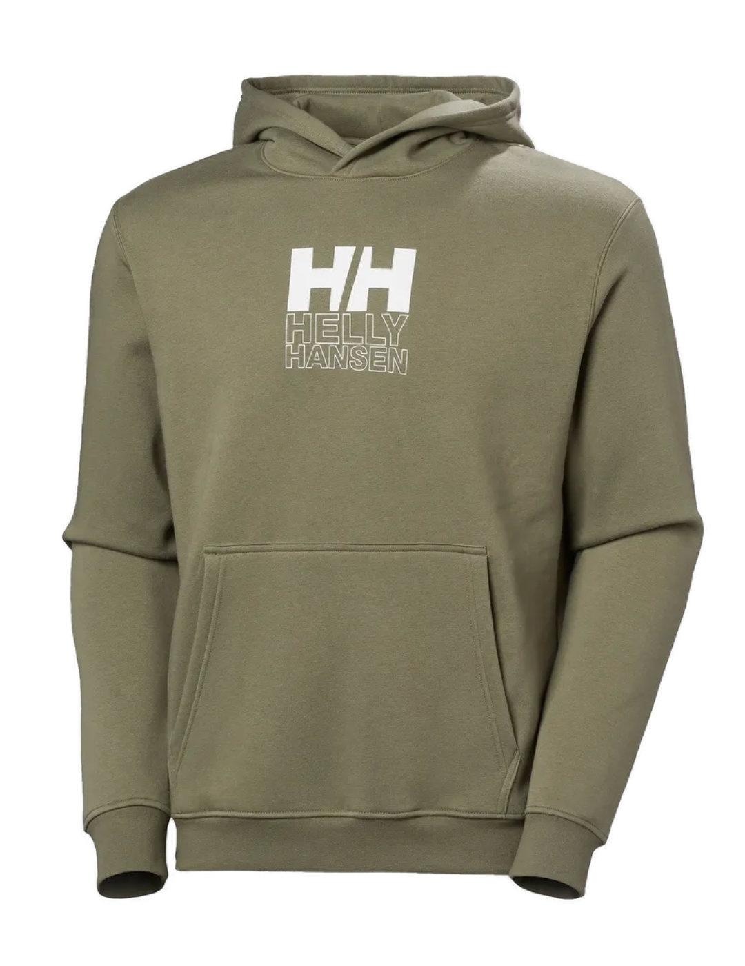 Sudadera Helly Hansen capucha verde regular para hombre