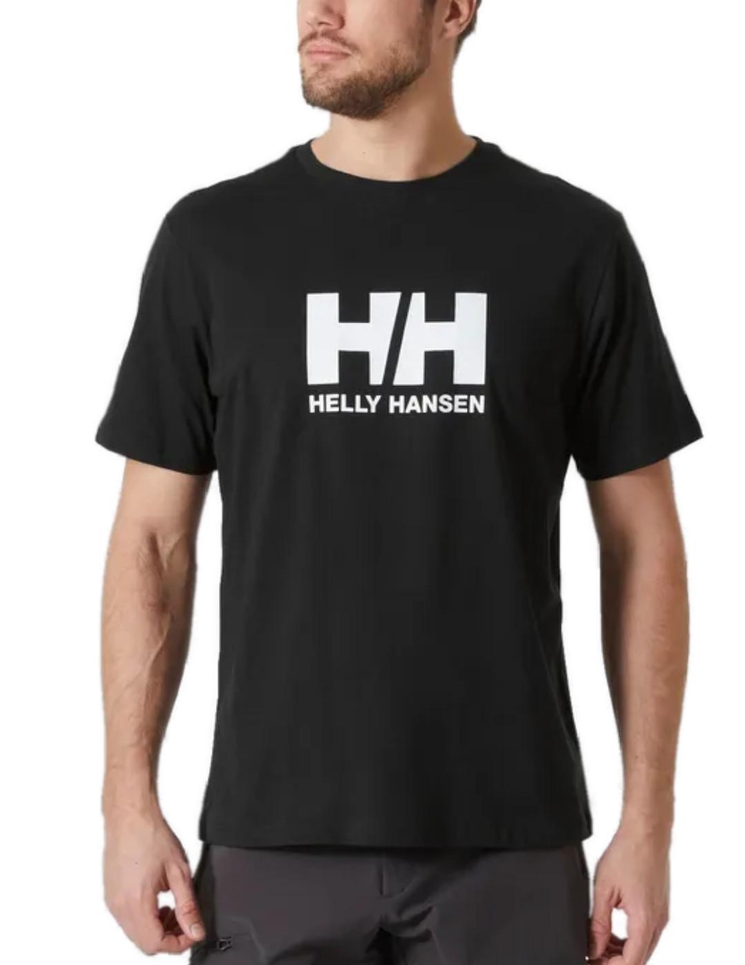 Camiseta Helly Hansen negra manga corta para hombre