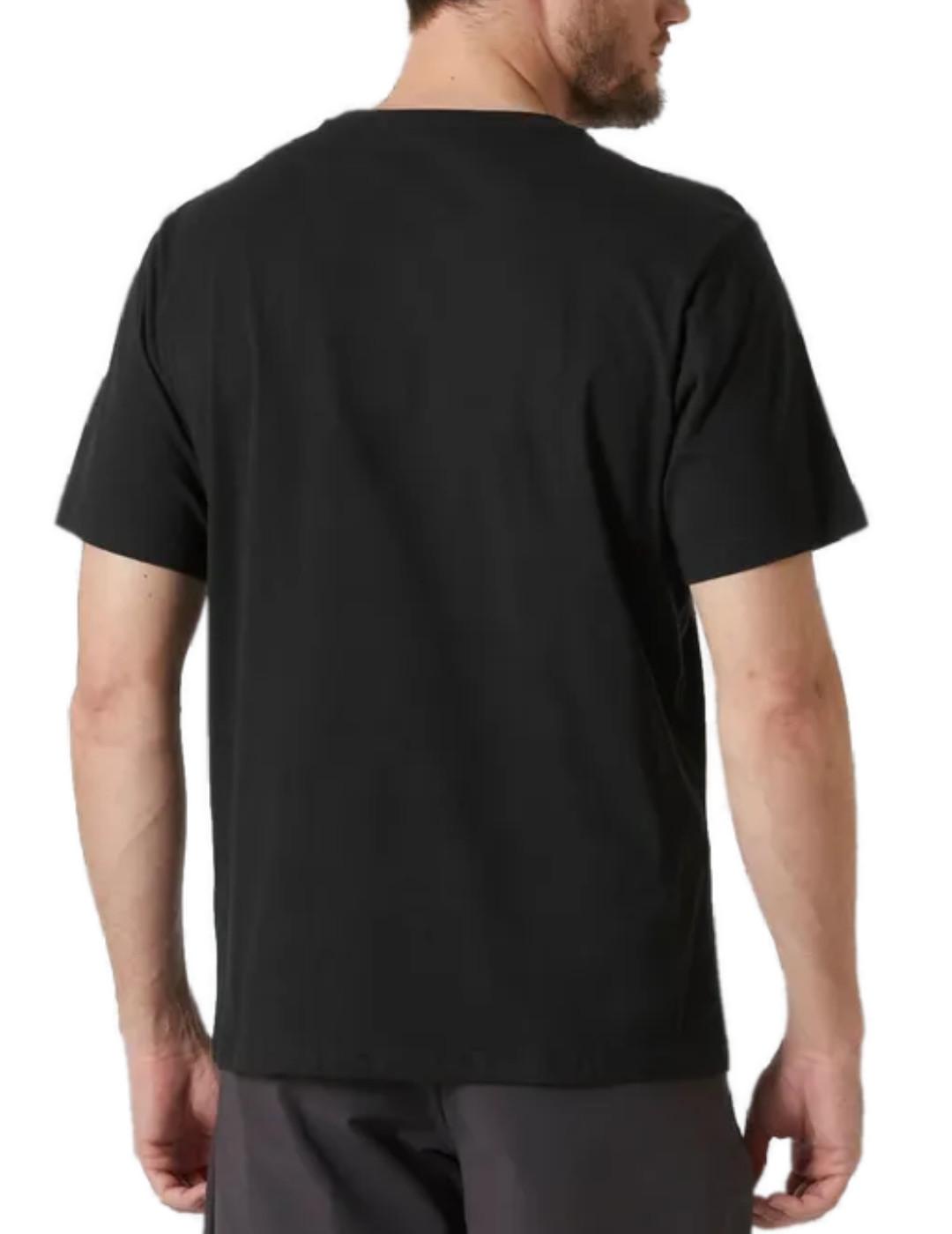 Camiseta Helly Hansen negra manga corta para hombre