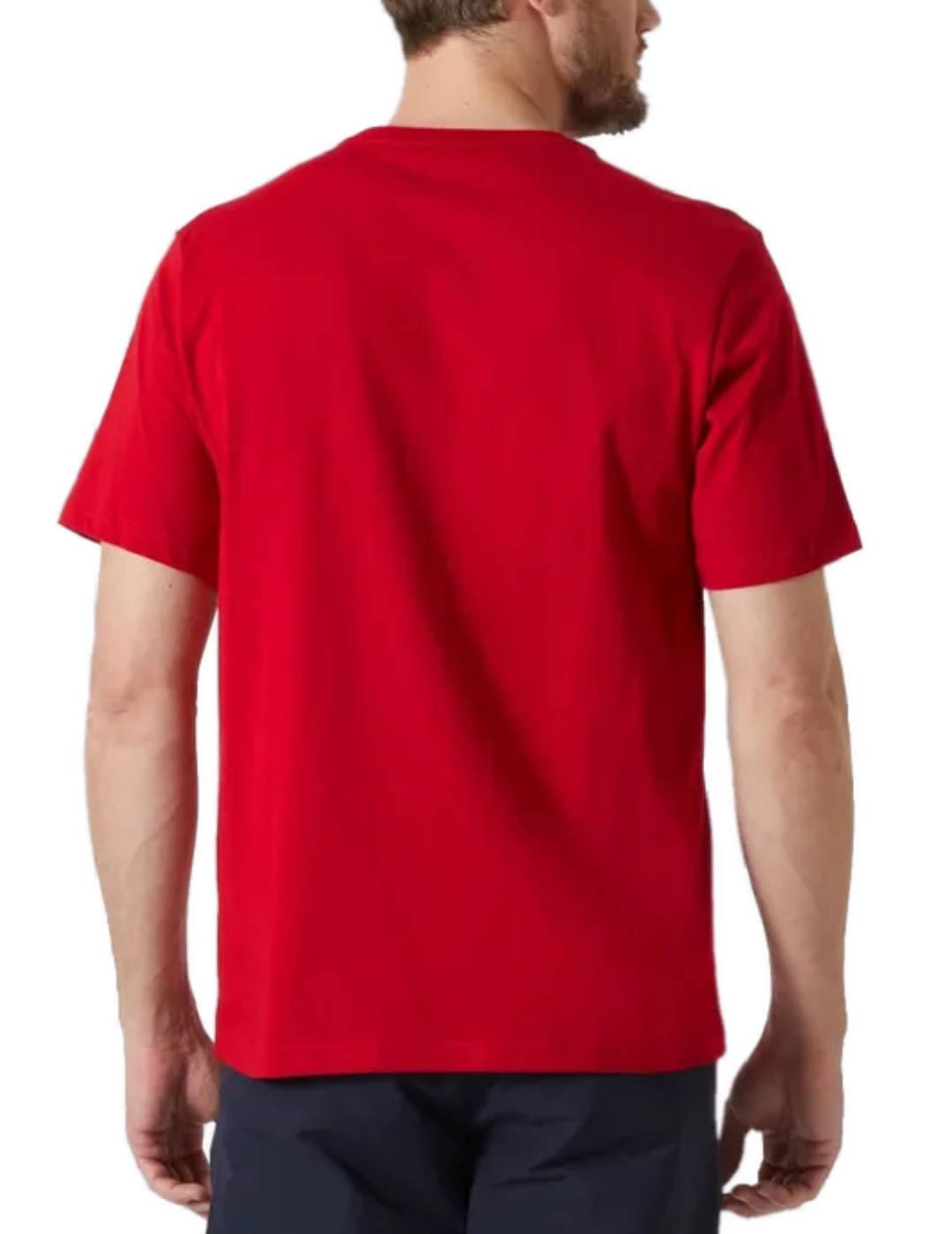 Camiseta Helly Hansen roja manga corta para hombre