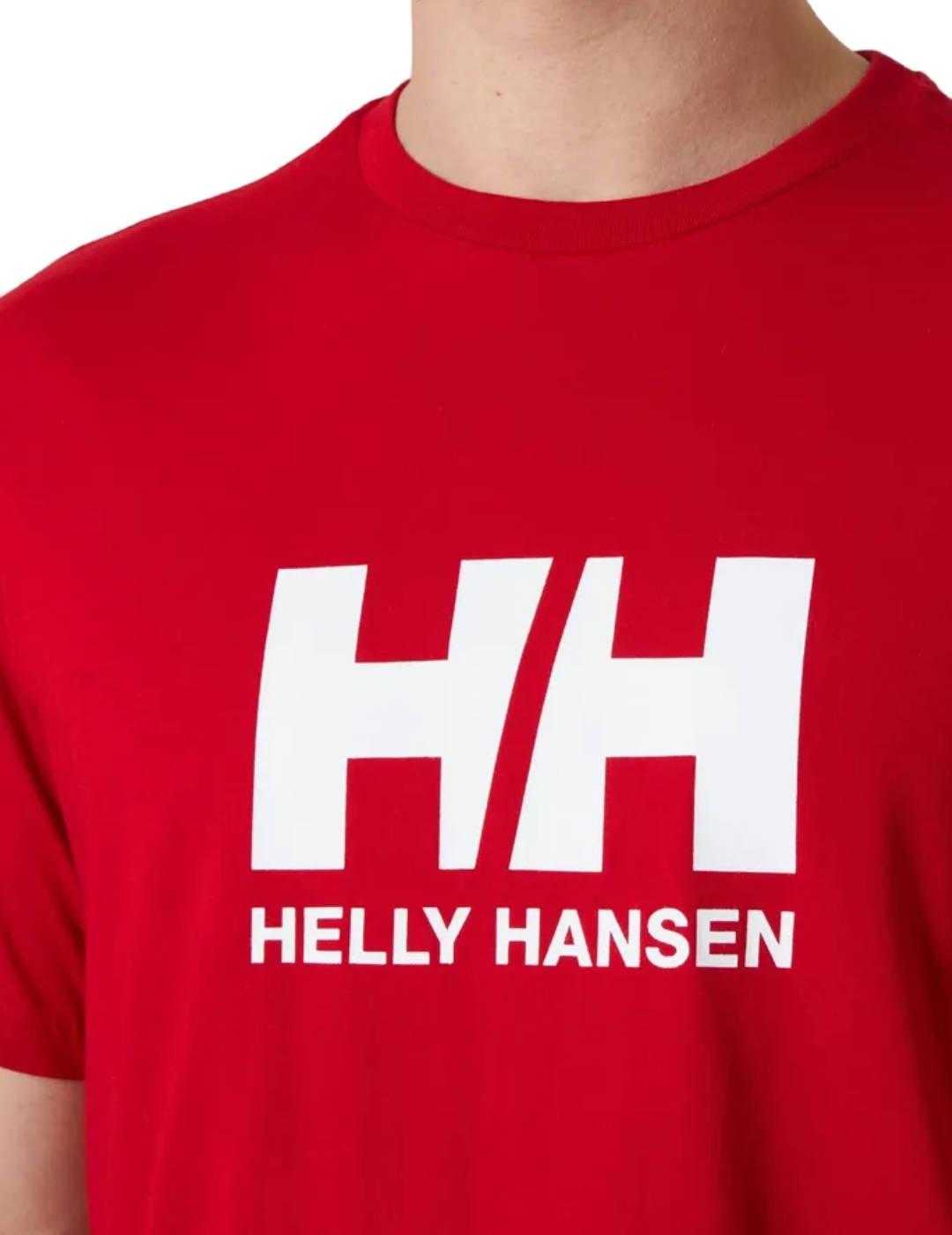 Camiseta Helly Hansen roja manga corta para hombre