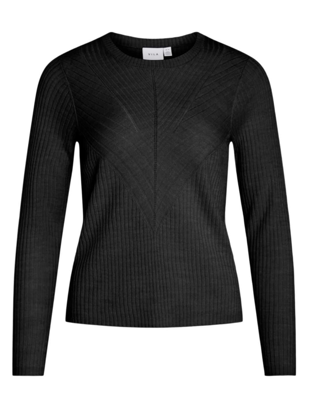 Jersey de punto Vila Olina negro regular fit para mujer