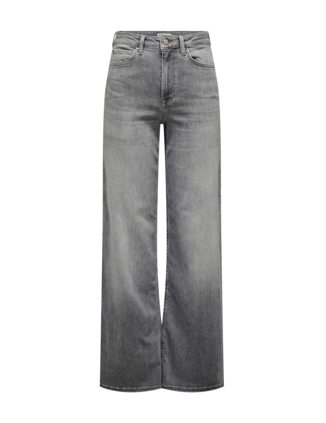 Pantalón vaquero Only Madison gris claro wide para mujer