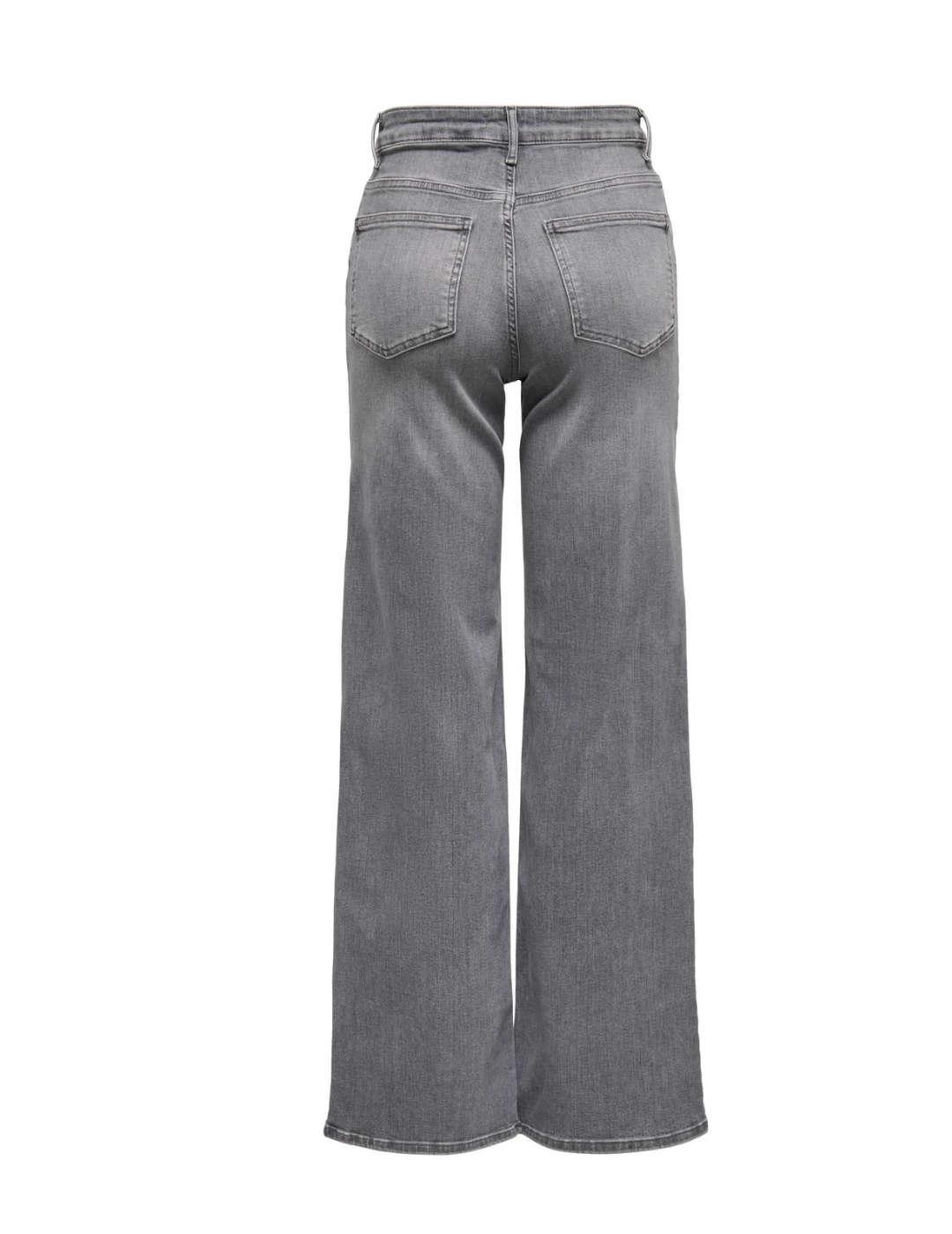 Pantalón vaquero Only Madison gris claro wide para mujer