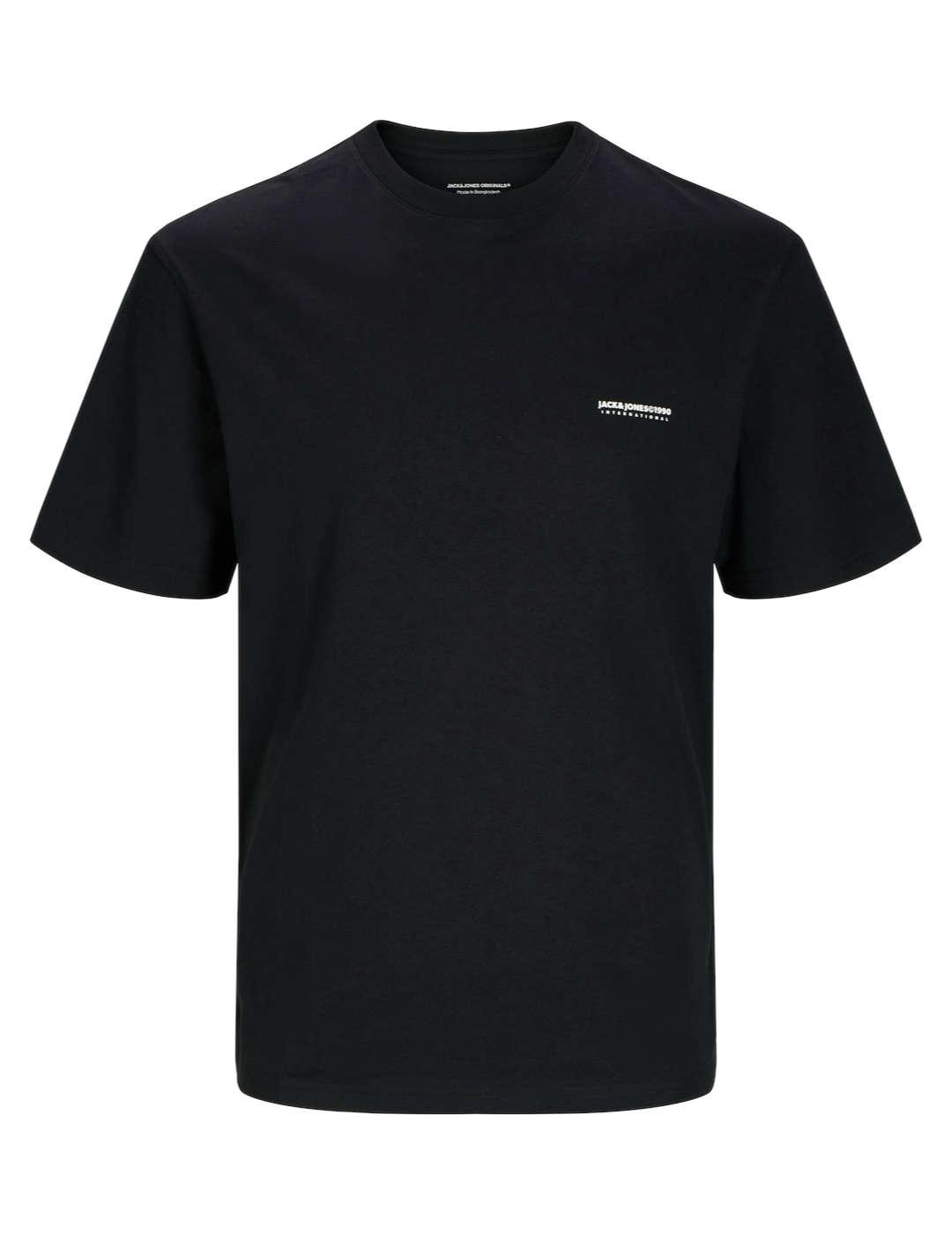 Camiseta Jack&Jones Portland negro manga corta para hombre