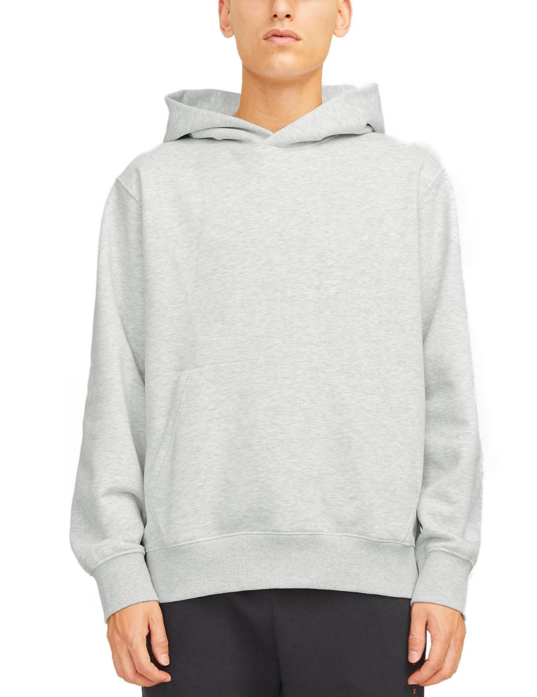 Sudadera Jack&Jones Urban gris claro con capucha para hombre