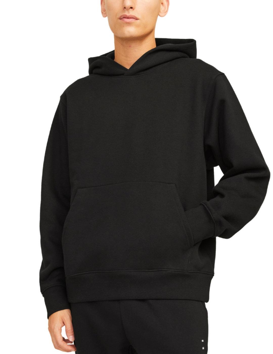 Sudadera Jack&Jones Urban negro con capucha para hombre