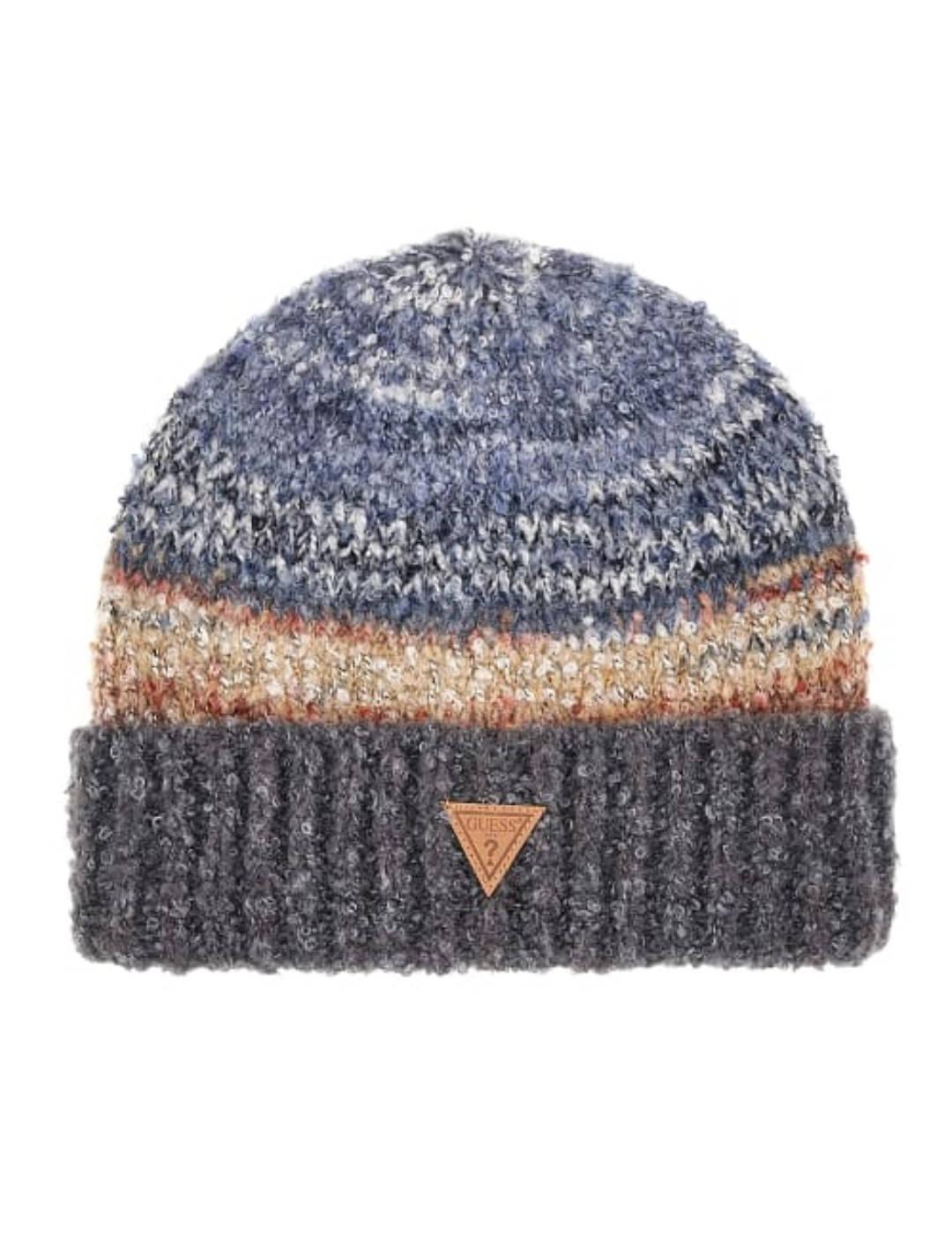 Gorro Guess Space multicolor tonos tierra de punto hombre