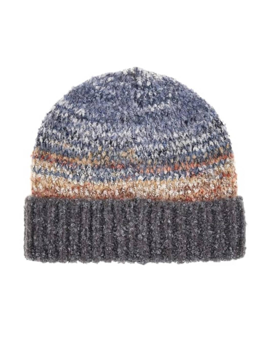 Gorro Guess Space multicolor tonos tierra de punto hombre