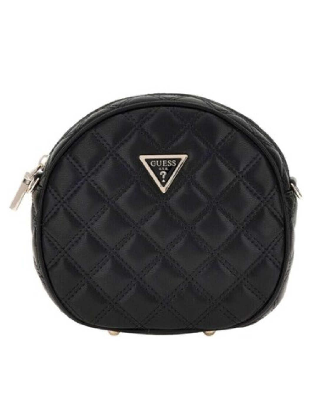 Bolso Guess Giully circular negro bandolera guateado mujer