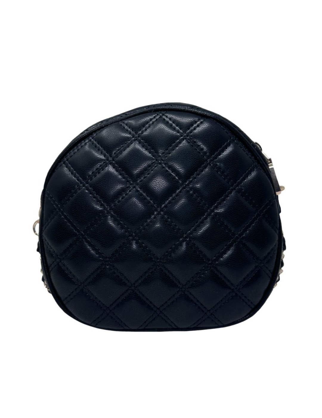 Bolso Guess Giully circular negro bandolera guateado mujer