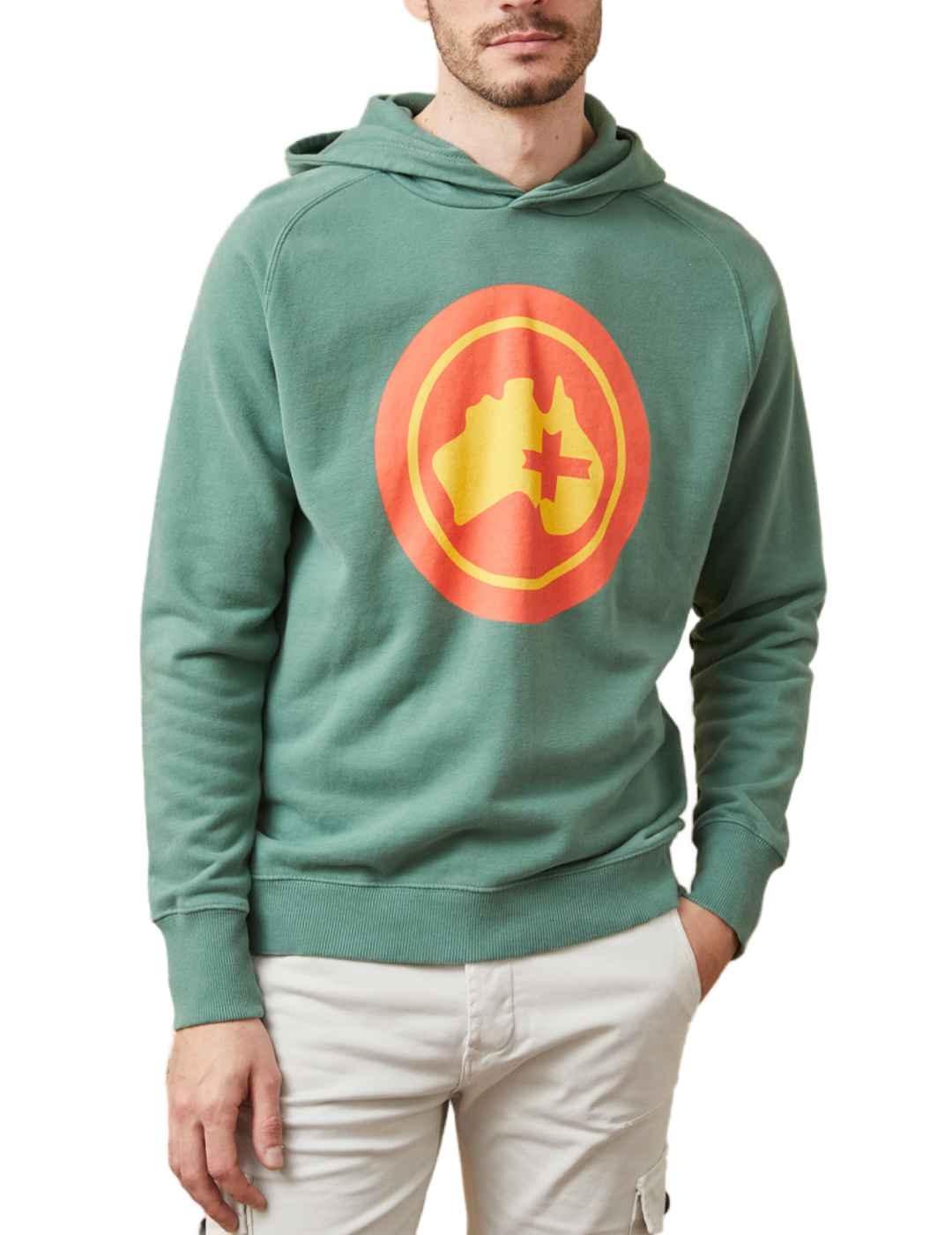 Sudadera Altonadock verde agua con capucha para hombre