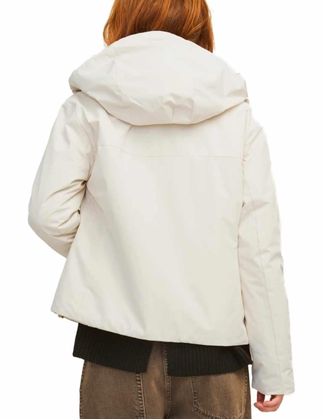 Chaqueta JJXX Moon beige impermeable con capucha para mujer