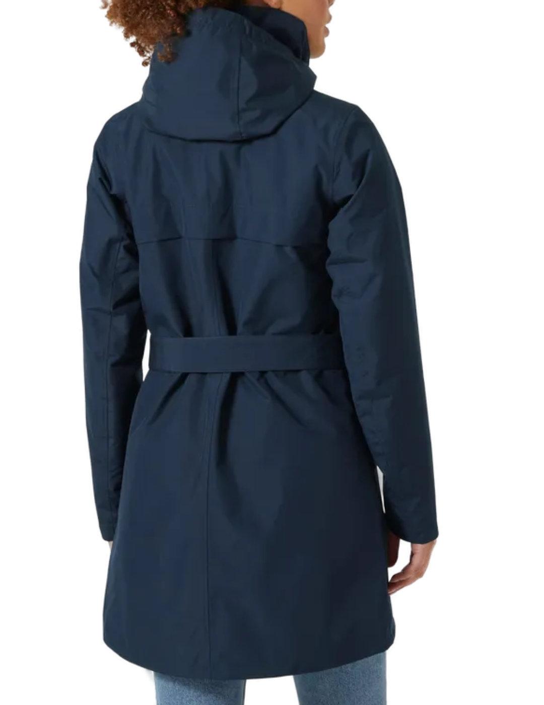 Parka Helly Hansen Welsey azul marino capucha para mujer